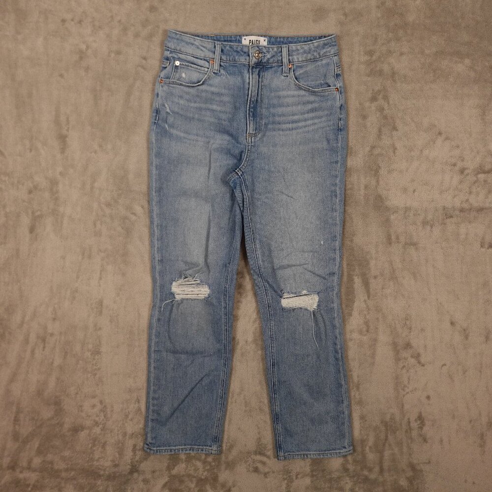Paige jeans Sarah straight ankle women's 27 light wash blue denim